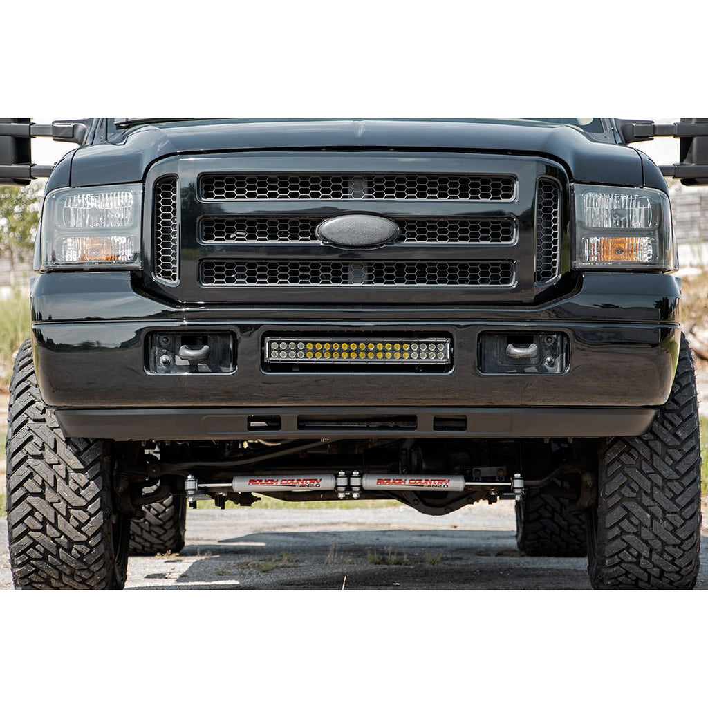 Ford-20-Inch-Led-Bumper-Kit-Black-Series-WAmber-Drl-05-07-F-250350-Rough-Country