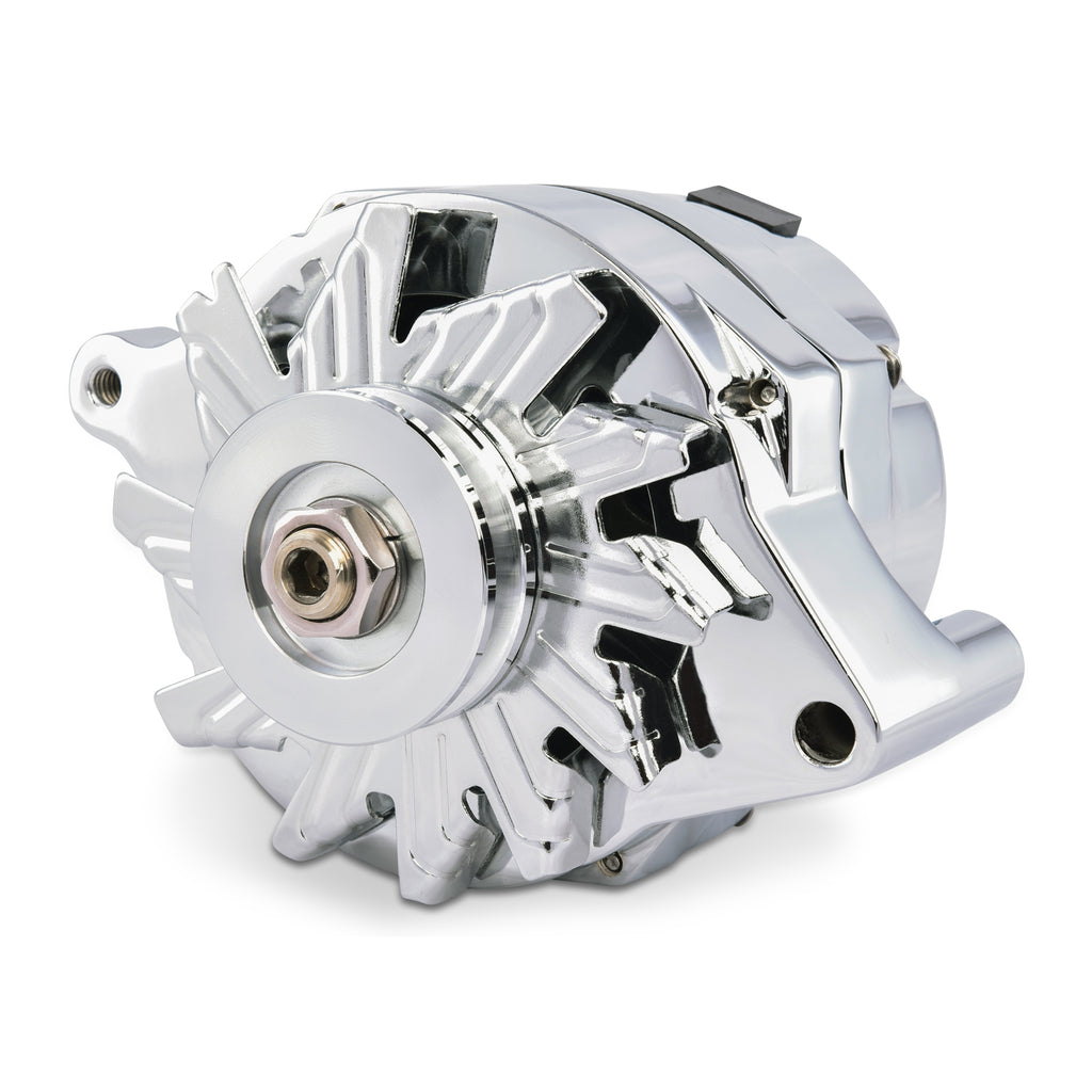Ford-Alternator;-100-Amp;-1-Wire;-Machined-Pulley;-Chrome;-100-New