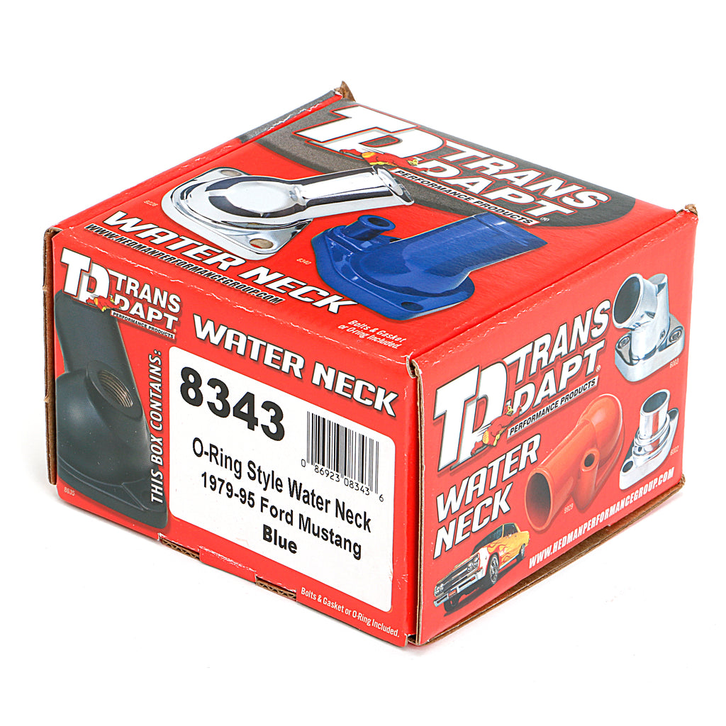 Ford-Blue-Powder-Coated-Water-Neck;-79-95-Mustang