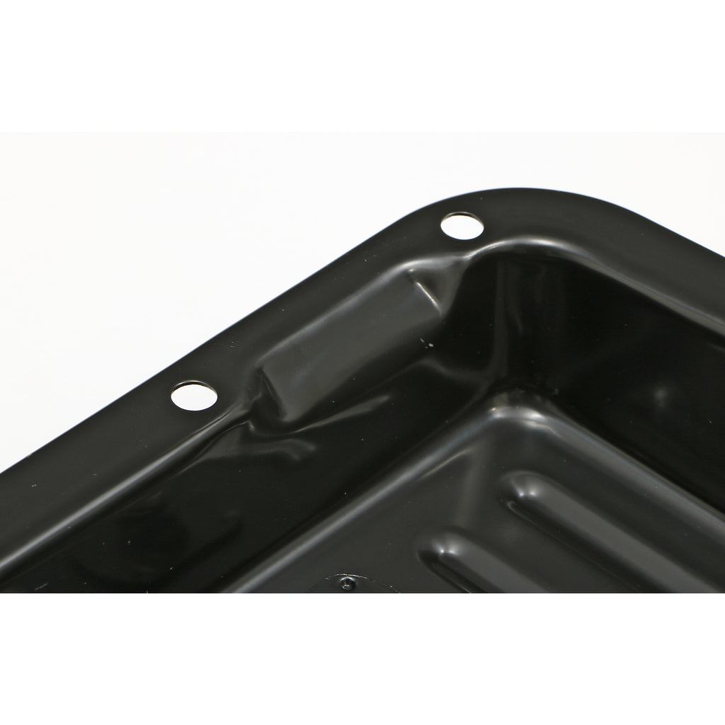 Ford-C4-Transmission-Pan;-Stock-Depth--Stock-Capacity;-Steel--Black-Finish