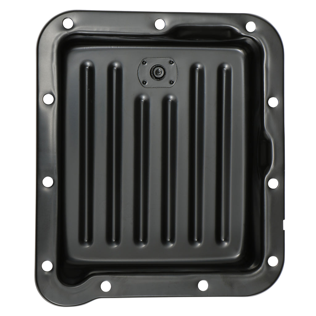 Ford-C4-Transmission-Pan;-Stock-Depth--Stock-Capacity;-Steel--Black-Finish