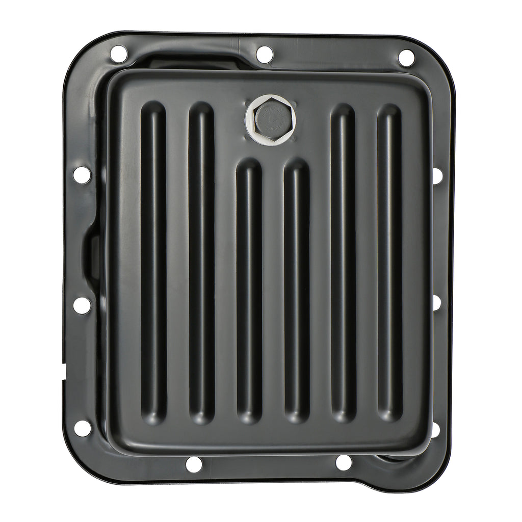Ford-C4-Transmission-Pan;-Stock-Depth--Stock-Capacity;-Steel--Black-Finish