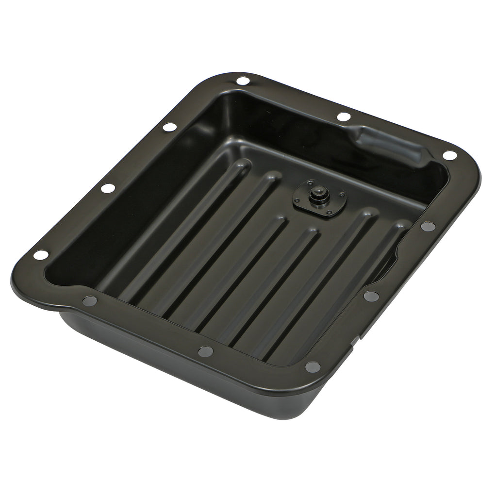 Ford-C4-Transmission-Pan;-Stock-Depth--Stock-Capacity;-Steel--Black-Finish