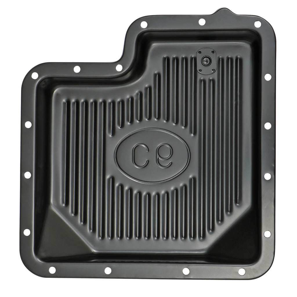 Ford-C6-Transmission-Pan;-Stock-Depth--Stock-Capacity;-Steel--Black-Finish
