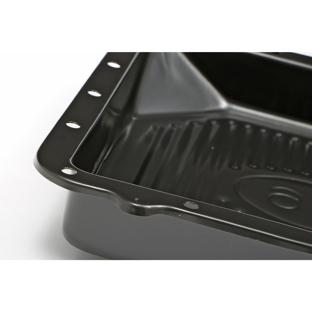 Ford-C6-Transmission-Pan;-Stock-Depth--Stock-Capacity;-Steel--Black-Finish