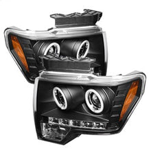 Load image into Gallery viewer, Ford-F150-09-14-Projector-Headlights-Halogen-Model--Ccfl-Halo-Led-Blk-Pro-Yd-Ff15009-Ccfl-Bk