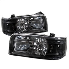 Load image into Gallery viewer, Ford-F150-92-96Ford-Bronco-92-96-1Pc-Led-(-Leds)Crystal-Headlights-Blk-Hd-Yd-Fb92-1Pc-Bk