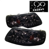 SPYDER 5010285 1PC Projector Headlights - LED Halo - Amber Reflector - Smoke
