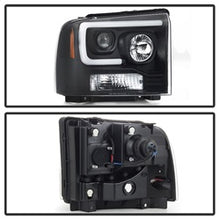 Load image into Gallery viewer, Ford-F250350450-05-07-Projector-Headlights---Light-Bar-Drl-Led---Black-Pro-Yd-Fs05v2-Lb-Bk