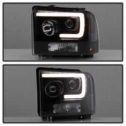 Ford-F250350450-05-07-Projector-Headlights---Light-Bar-Drl-Led---Black-Pro-Yd-Fs05v2-Lb-Bk