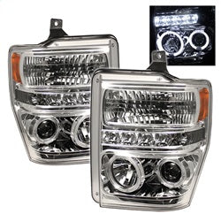 Ford-F250350450-Super-Duty-08-10-Projector-Headlights-Led-Halo-Led-Chrm-Pro-Yd-Fs08-Hl-C