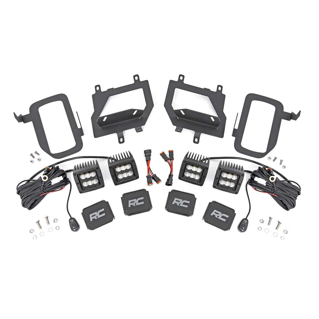 Ford-Led-Fog-Light-Kit-Black-Series-W-Flood-Beam-15-19-F-150-Rough-Country