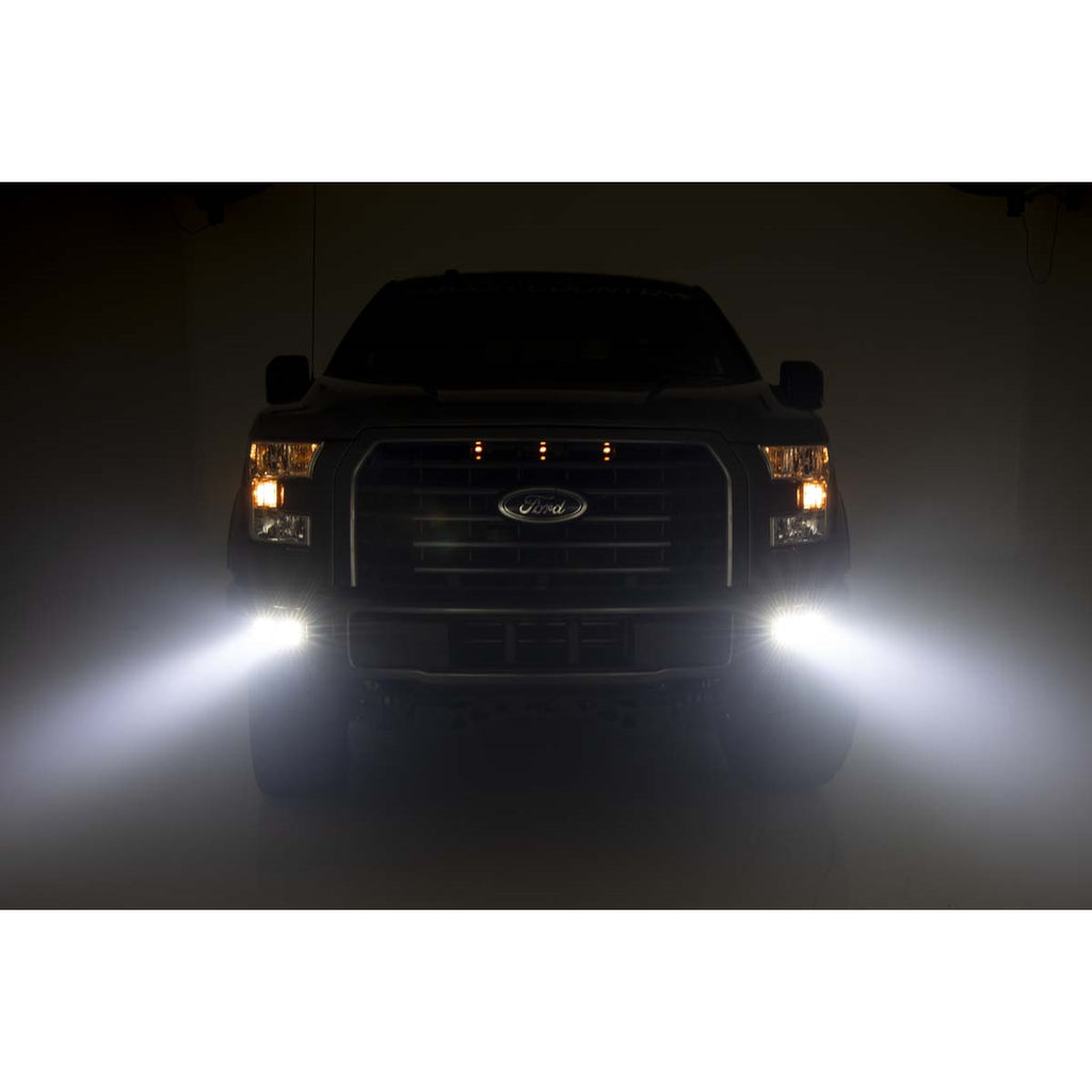 Ford-Led-Fog-Light-Kit-Black-Series-W-Flood-Beam-15-19-F-150-Rough-Country