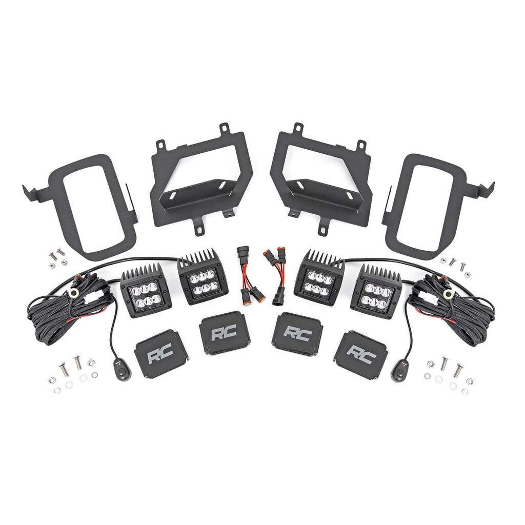 Ford-Led-Fog-Light-Kit-Black-Series-W-Spot-Beam-15-19-F-150-Rough-Country