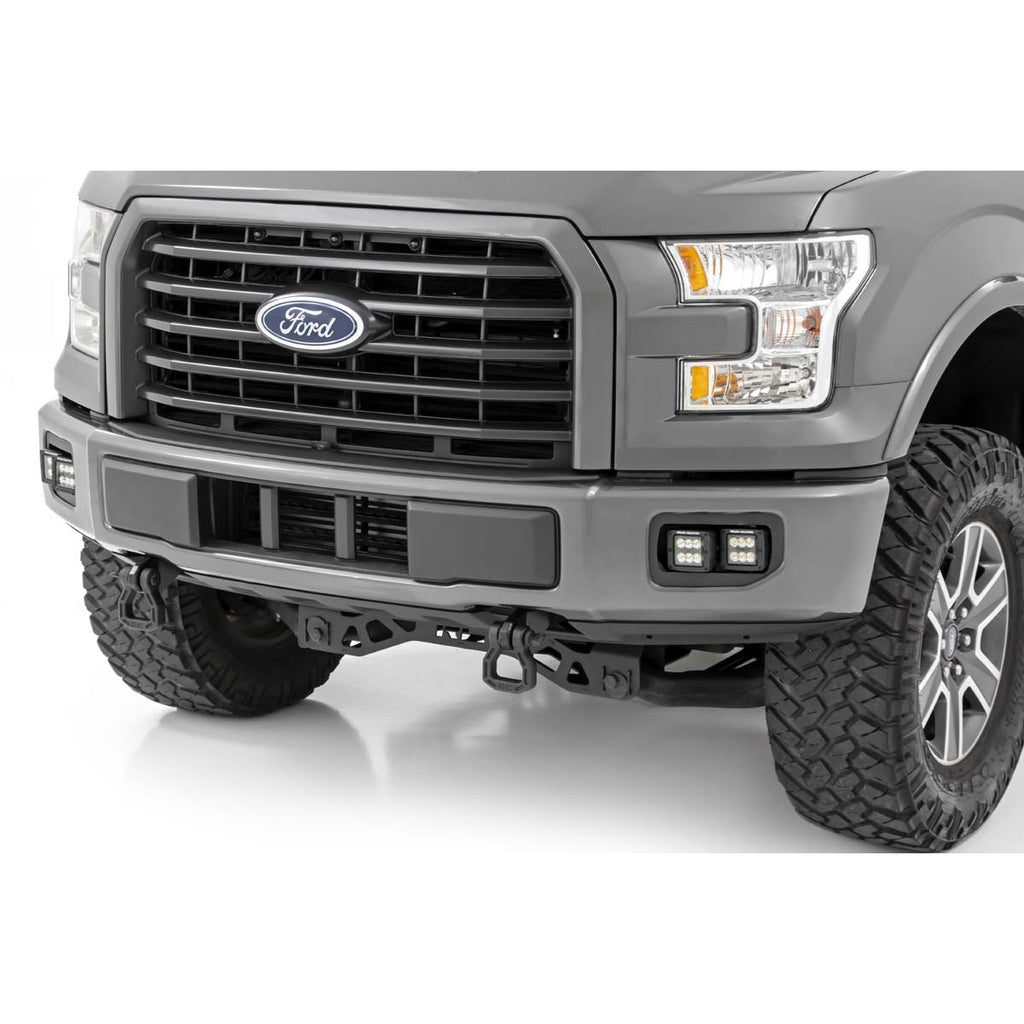 Ford-Led-Fog-Light-Kit-Black-Series-W-Spot-Beam-15-19-F-150-Rough-Country