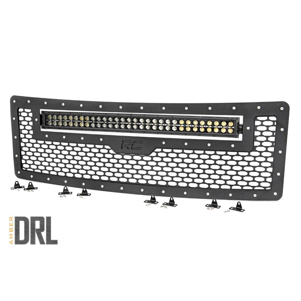 Ford-Mesh-Grille-W30-Inch-Dual-Row-Black-Series-Led-WAmber-Drl-09-14-F-150-Rough-Country