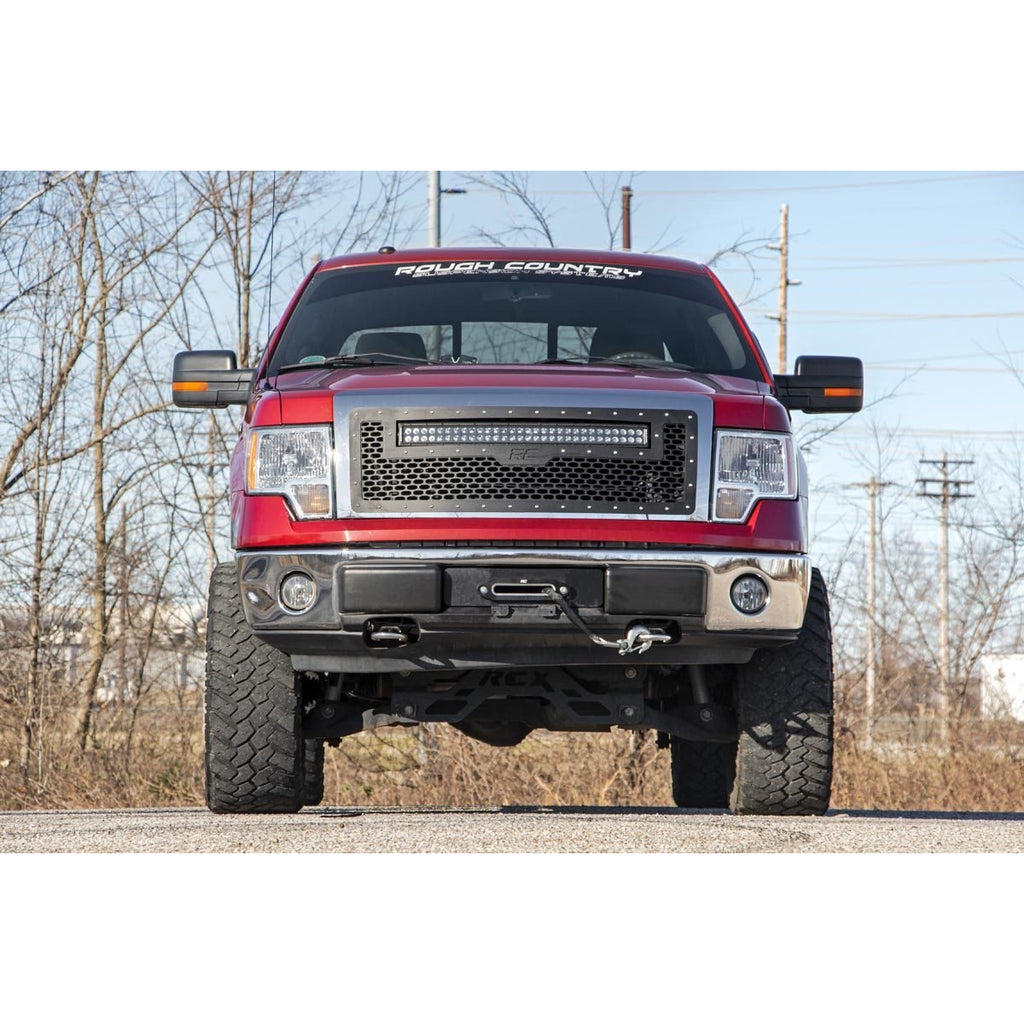 Ford-Mesh-Grille-W30-Inch-Dual-Row-Black-Series-Led-WAmber-Drl-09-14-F-150-Rough-Country