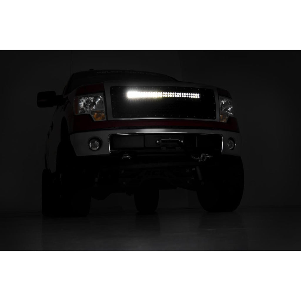 Ford-Mesh-Grille-W30-Inch-Dual-Row-Black-Series-Led-WAmber-Drl-09-14-F-150-Rough-Country