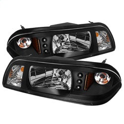 Ford-Mustang-87-93-1Pc-Led-(Replaceable-Leds)Crystal-Headlights-Black-Hd-Yd-Fm87-1Pc-Led-Bk