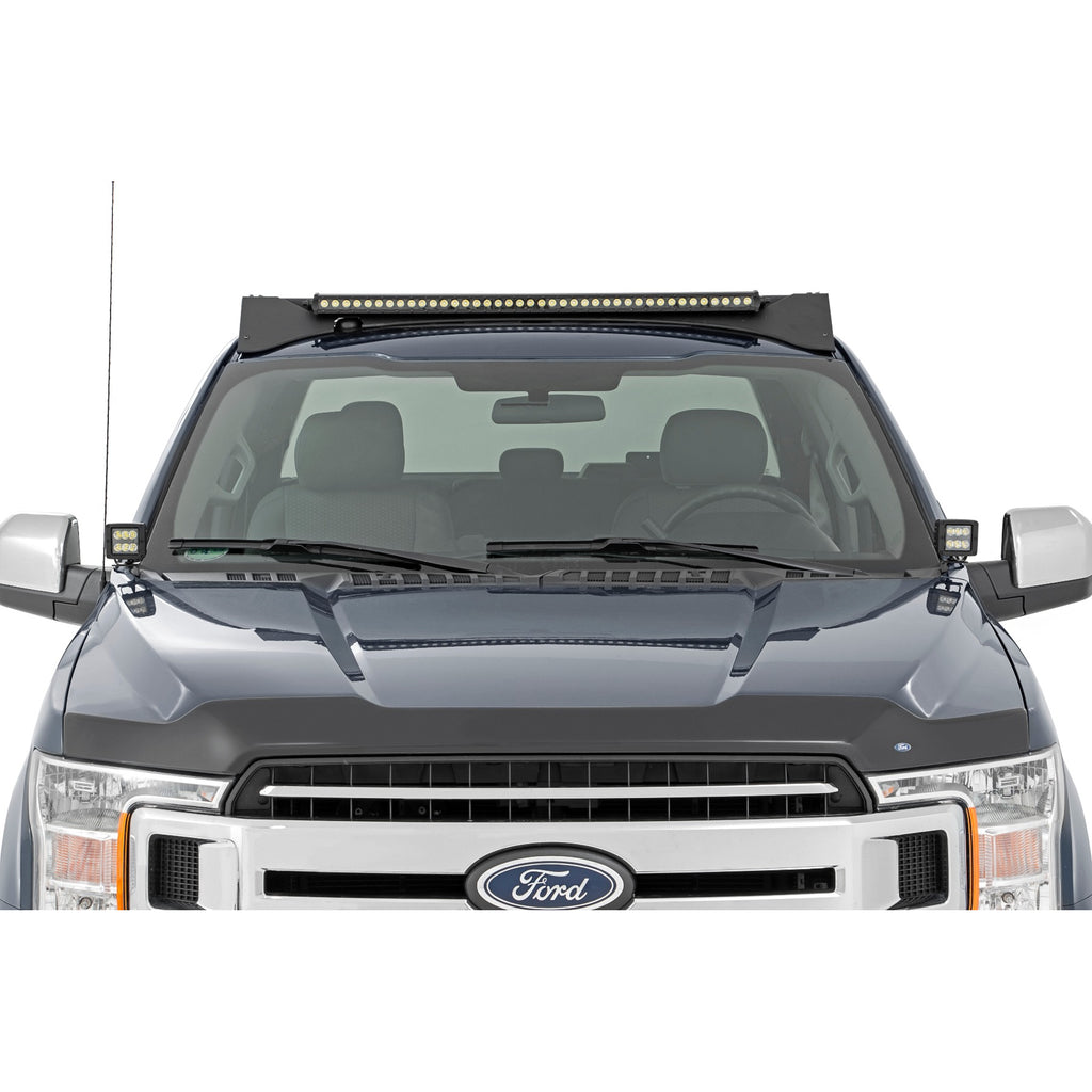 Ford-Roof-Rack-System-WFront-Facing-40-Inch-Single-Row-Black-Series-Led-Light-Bar-15-18-Ford-F-150-2Wd4Wd-Rough-Country