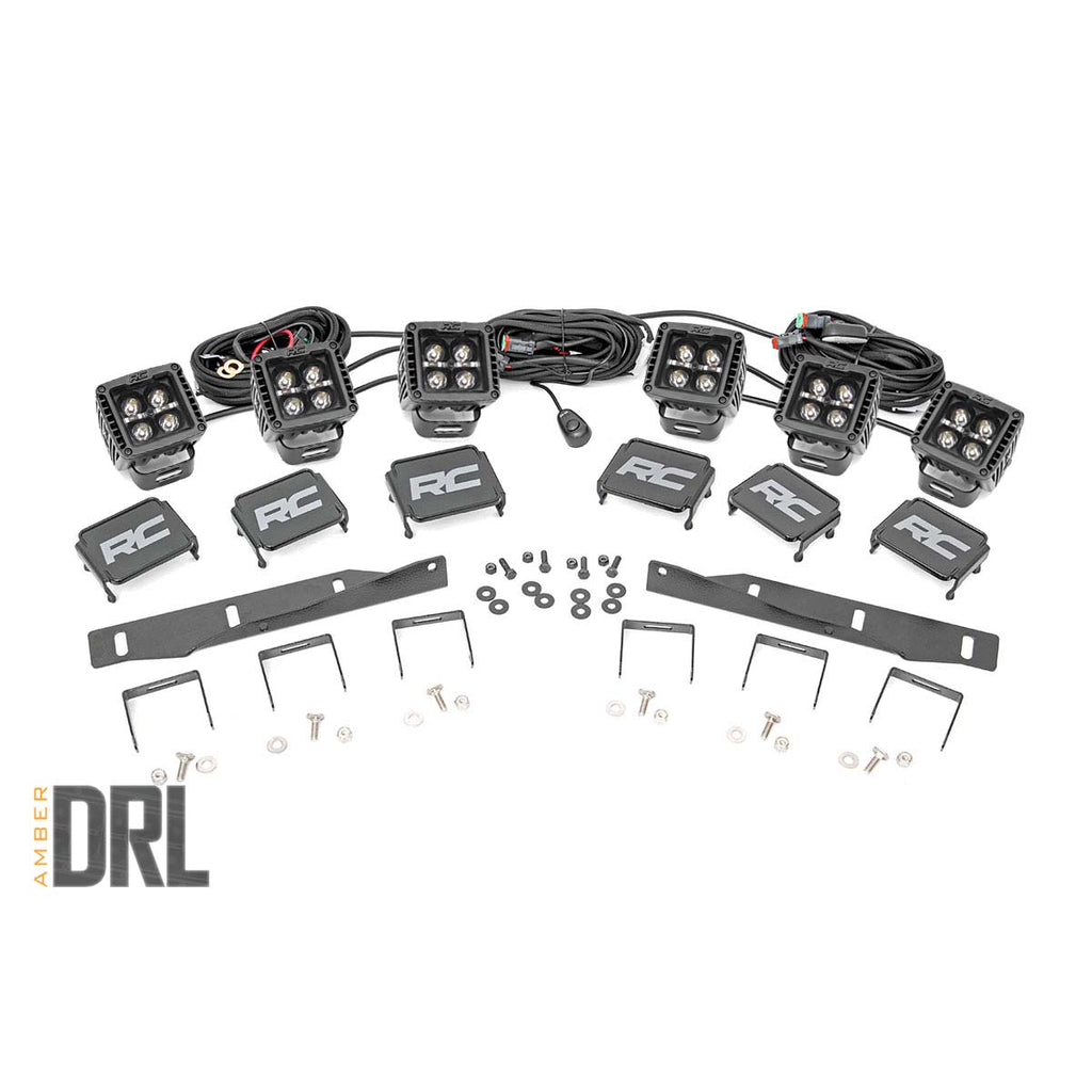 Ford-Triple-Led-Fog-Light-Kit-Black-Series-WAmber-Drl-17-19-F-150-Raptor-Rough-Country