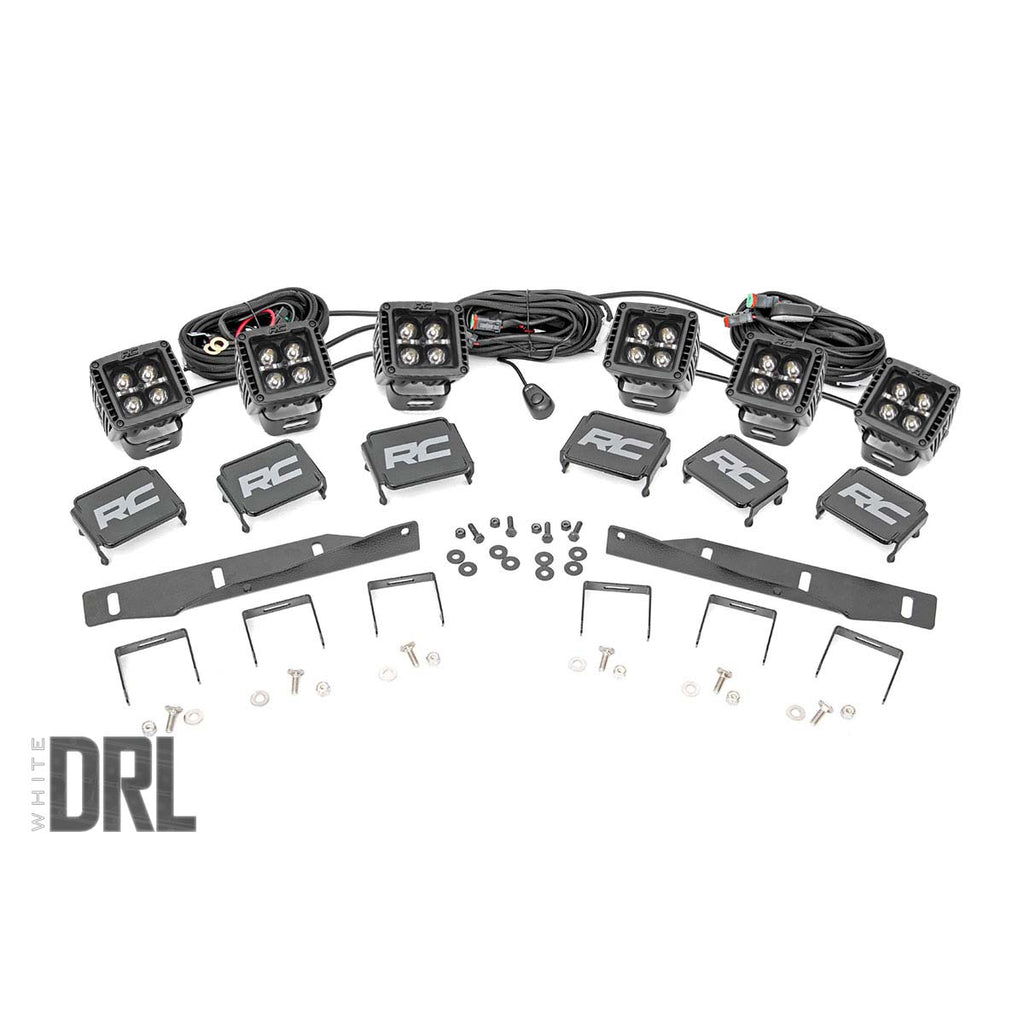 Ford-Triple-Led-Fog-Light-Kit-Black-Series-WWhite-Drl-17-19-F-150-Raptor-Rough-Country