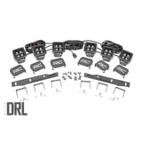 Rough Country 70700DRL Ford Triple LED Fog Light Kit Black Series w/White DRL 17-19 F-150 Raptor