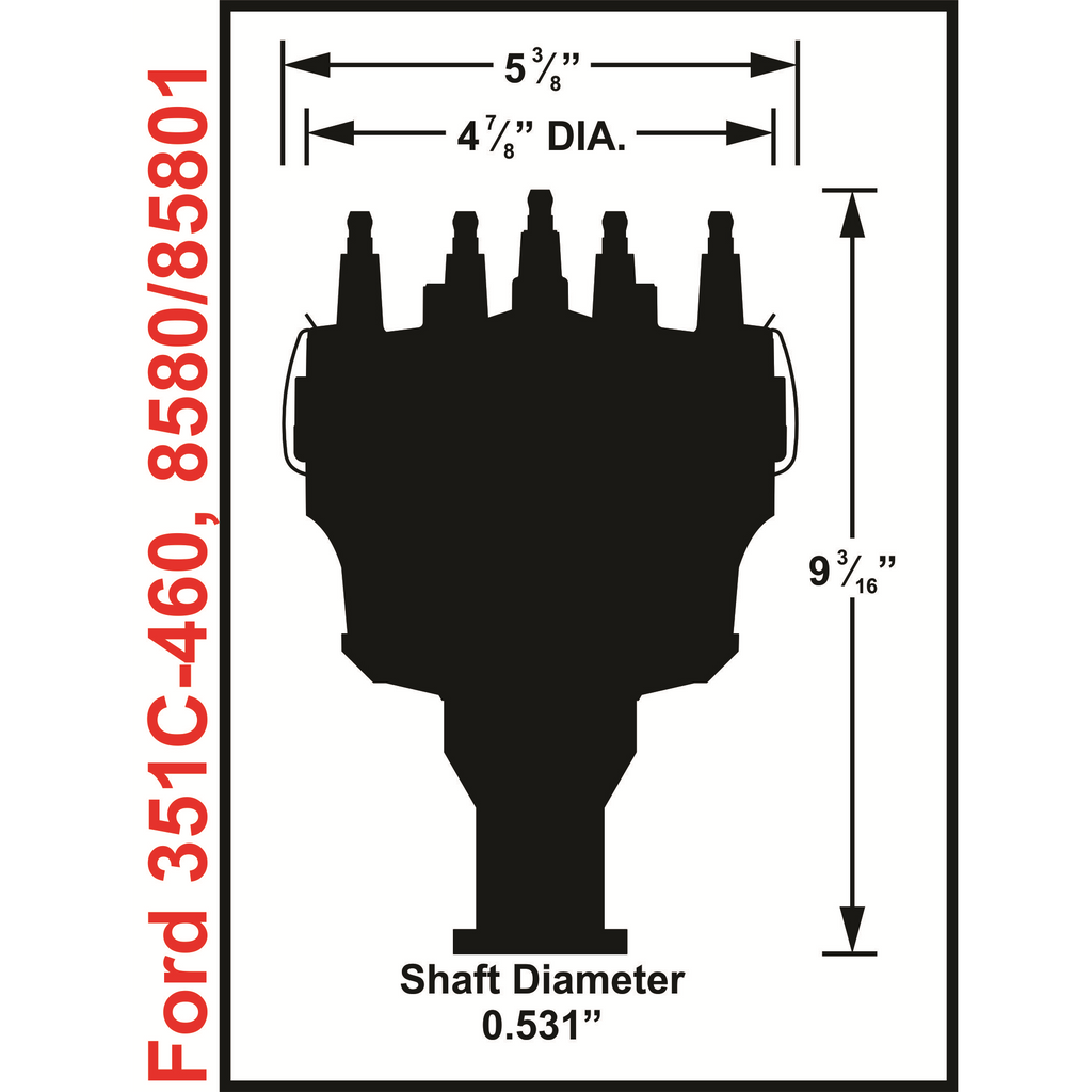 Ford-V8-351C-460-Billet-Distributor,-Steel-Gear