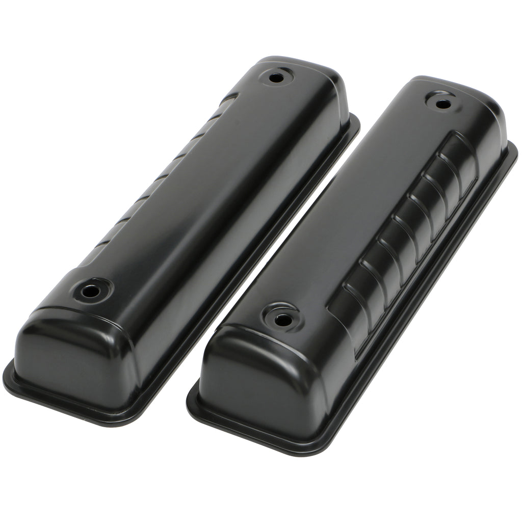 Ford-Y-Block-(56-62)-Steel-Valve-Covers;-Reproduction-Style--Black-Finish