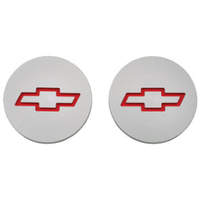 Load image into Gallery viewer, Freeze-Plug-Inserts;-Silver-W-Recessed-Bowtie-Emblem;-For-Sb-Chevy-Engine;-Pair
