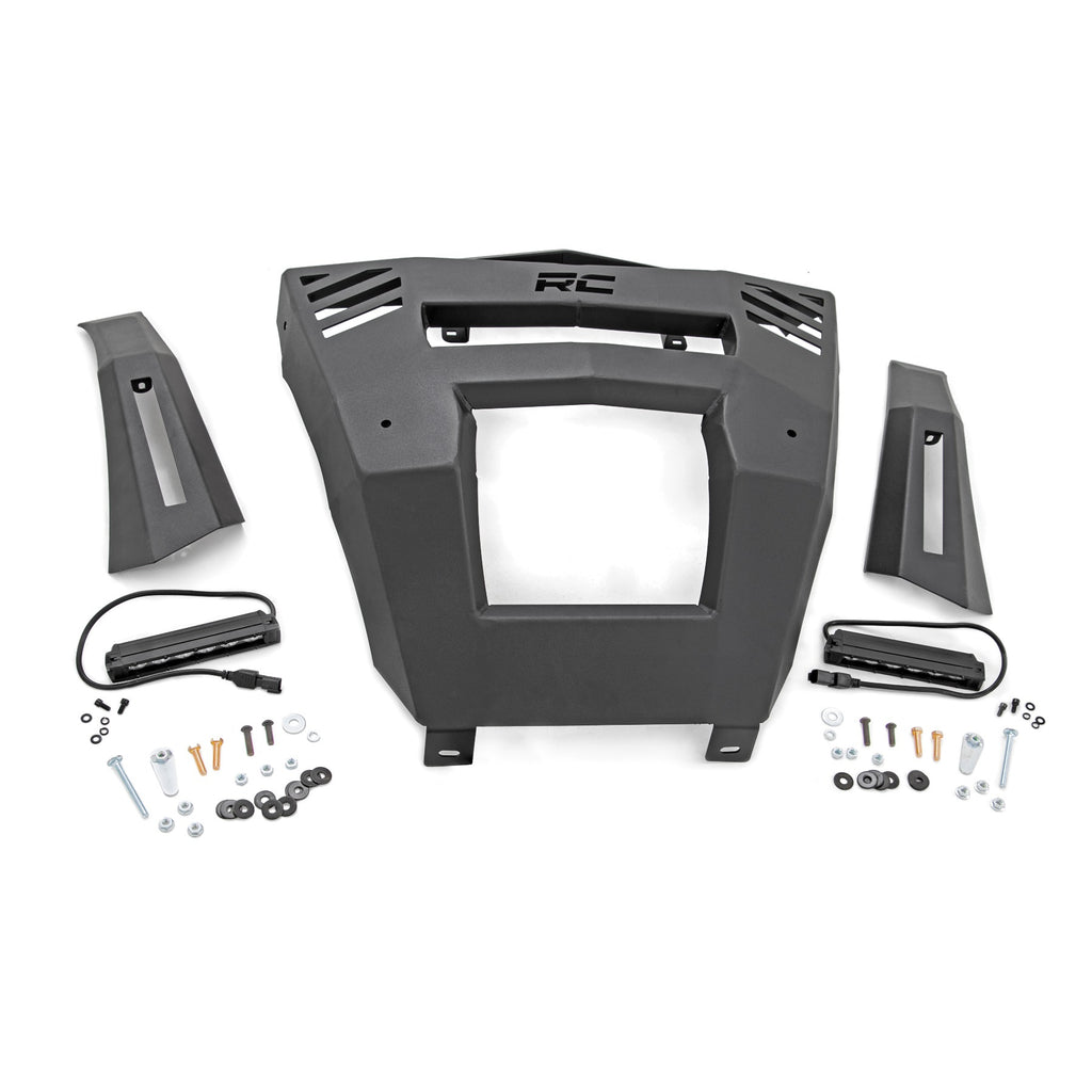 Front-Bumper-With-6-Inch-Black-Slimline-Led-Pair-16-22-Can-Am-Defender-Rough-Country