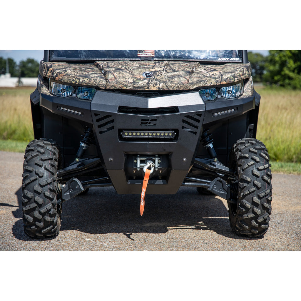 Front-Bumper-With-6-Inch-Black-Slimline-Led-Pair-16-22-Can-Am-Defender-Rough-Country
