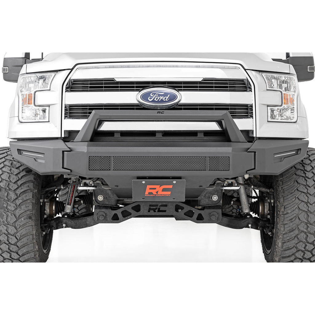 Front-Modular-Bumper-WSkidplate-And-30-Inch-Led-Light-Bar-15-17-Ford-F-150-2Wd4Wd-Rough-Country