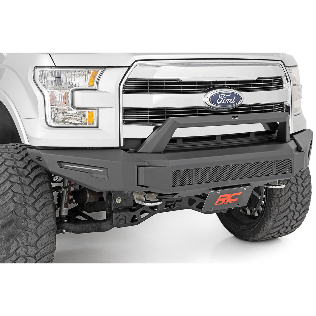Front-Modular-Bumper-WSkidplate-And-30-Inch-Led-Light-Bar-15-17-Ford-F-150-2Wd4Wd-Rough-Country
