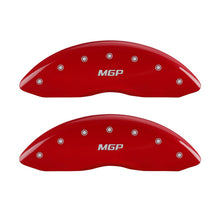 Load image into Gallery viewer, Front-Set-2-Caliper-Covers-Engraved-Front--Red-Finish-Silver-Ch