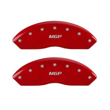 Load image into Gallery viewer, Front-Set-2-Caliper-Covers-Engraved-Front--Red-Finish-Silver-Ch