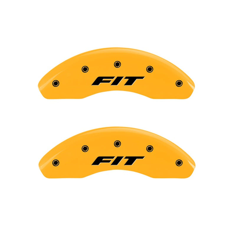 Front-Set-2-Caliper-Covers-Engraved-Front-Fit-Yellow-Finish-Black-Ch