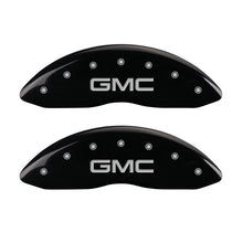 Load image into Gallery viewer, Front-Set-2-Caliper-Covers-Engraved-Front-Gmc-Black-Finish-Silver-Ch