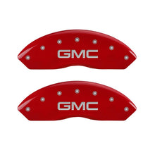 Load image into Gallery viewer, Front-Set-2-Caliper-Covers-Engraved-Front-Gmc-Red-Finish-Silver-Ch