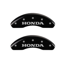 Load image into Gallery viewer, Front-Set-2-Caliper-Covers-Engraved-Front-Honda-Black-Finish-Silver-Ch