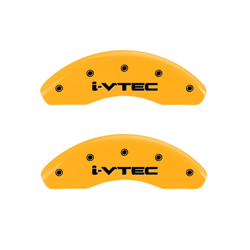 Front-Set-2-Caliper-Covers-Engraved-Front-I-Vtec-Yellow-Finish-Black-Ch