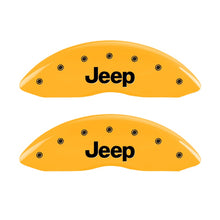 Load image into Gallery viewer, Front-Set-2-Caliper-Covers-Engraved-Front-Jeep-Yellow-Finish-Black-Ch