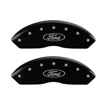 Load image into Gallery viewer, Front-Set-2-Caliper-Covers-Engraved-Front-Oval-LogoFord-Black-Finish-Silver-Ch