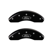 Load image into Gallery viewer, Front-Set-2-Caliper-Covers-Engraved-Front-Oval-LogoFord-Black-Finish-Silver-Ch