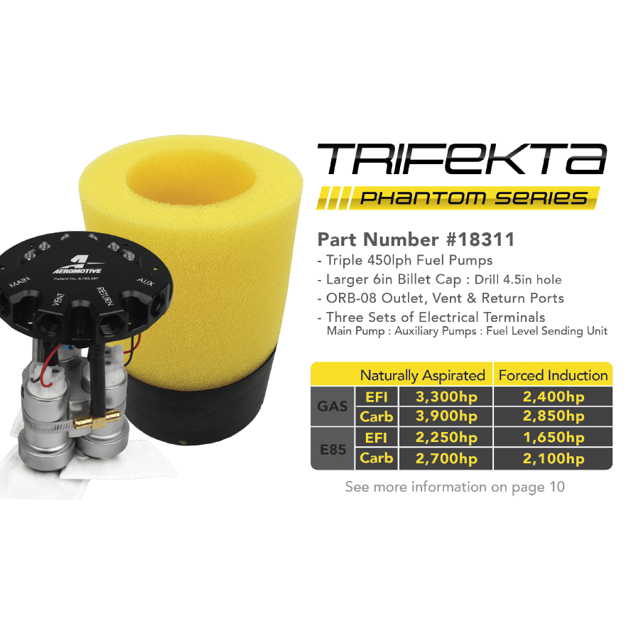Fuel-Pump---Phantom-Trifekta-Universal-In-Tank---450Lph---6-10In-Depth