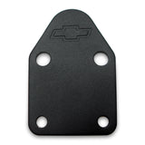 Proform 141-212 Fuel Pump Block-Off Plate; Black Crinkle with Bowtie; Fits SB Chevy V8 Engines