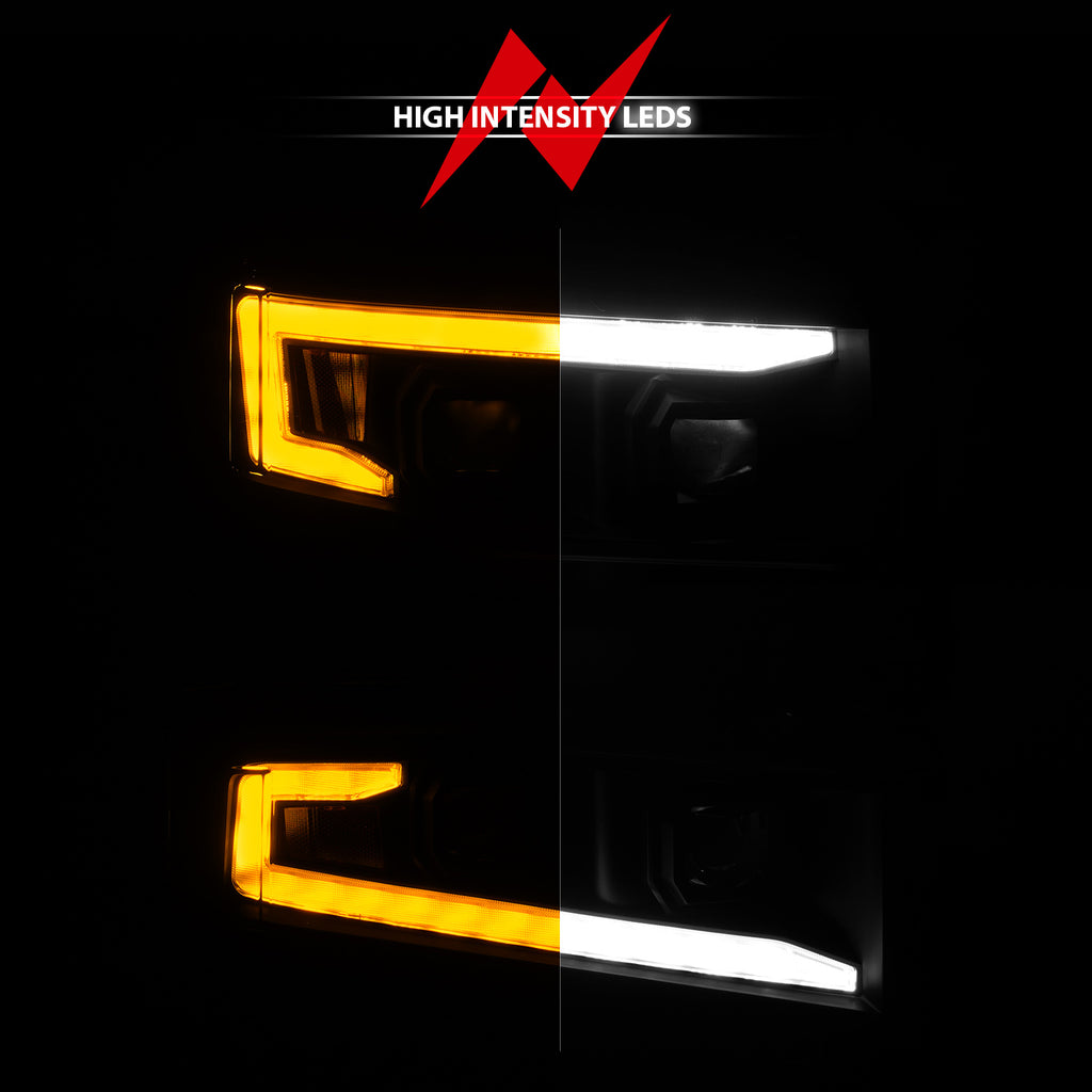 Full-Led-Projector-Headlights-W-Light-Bar-Switchback-Sequential-Black-Housing-W-Initiation-Light-(Halogen-Type)-(Passenger-Side-Only)