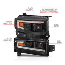 Load image into Gallery viewer, Full-Led-Projector-Headlights-W-Light-Bar-Switchback-Sequential-Black-Housing-W-Initiation-Light-(Halogen-Type)-(Passenger-Side-Only)
