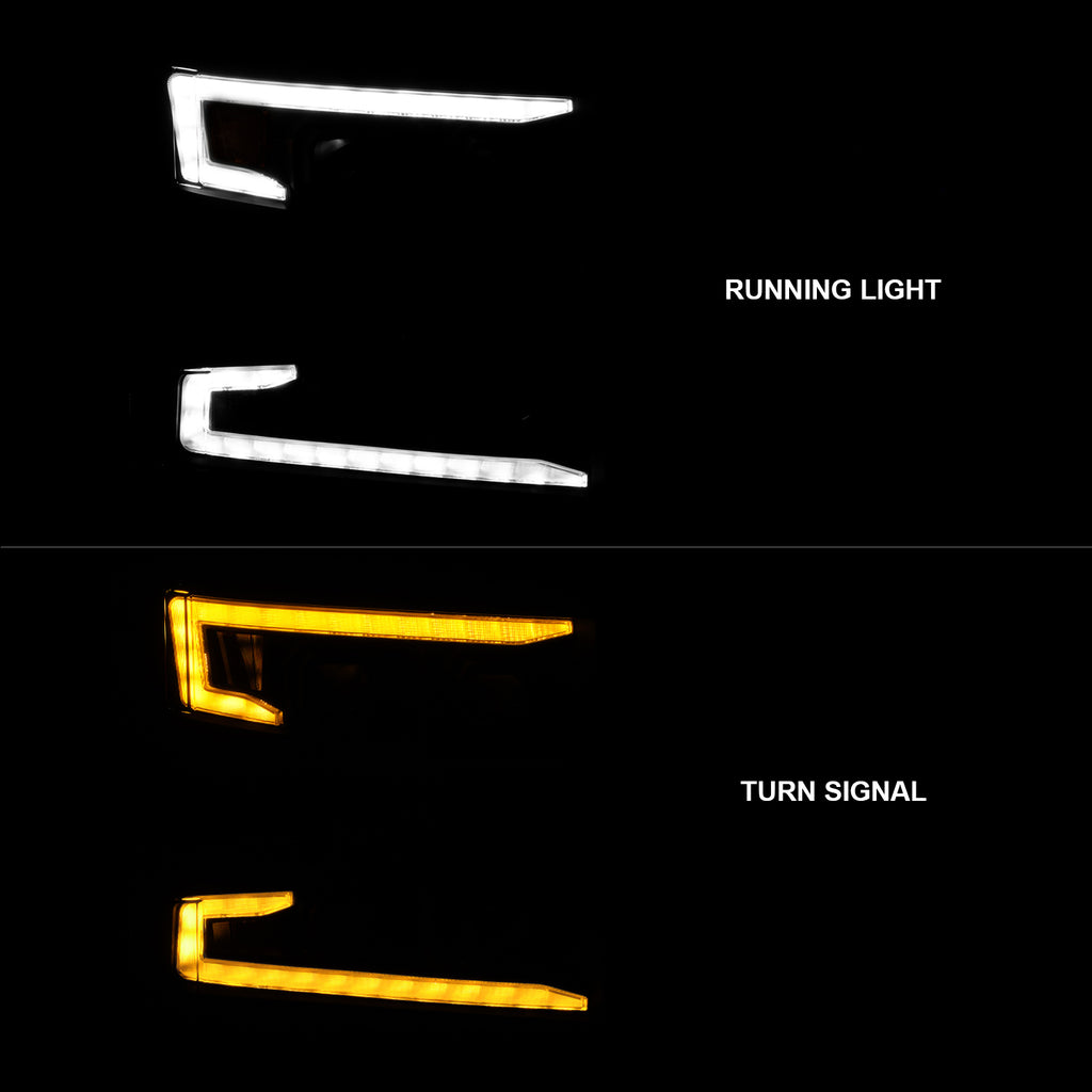 Full-Led-Projector-Headlights-W-Light-Bar-Switchback-Sequential-Black-Housing-W-Initiation-Light-(Halogen-Type)-(Passenger-Side-Only)