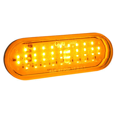 Grote G6013 Hi Count® Oval LED Stop Tail Turn Lights, Front or Rear Turn, Amber w/ Clear Lens